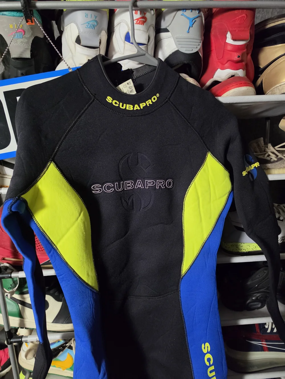 🔥 Scubapro Men's L Scuba Wet Suit Long Sleeve - Black, Blue & Lime